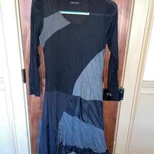 Italian Ribbed Lined Quirky Maxi Dress w/Scarf